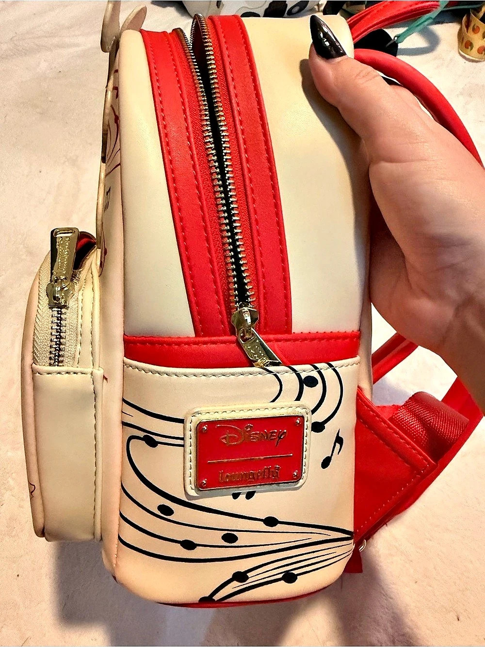 Disney 100 Mickey & Minnie Red Cream Mini Backpack